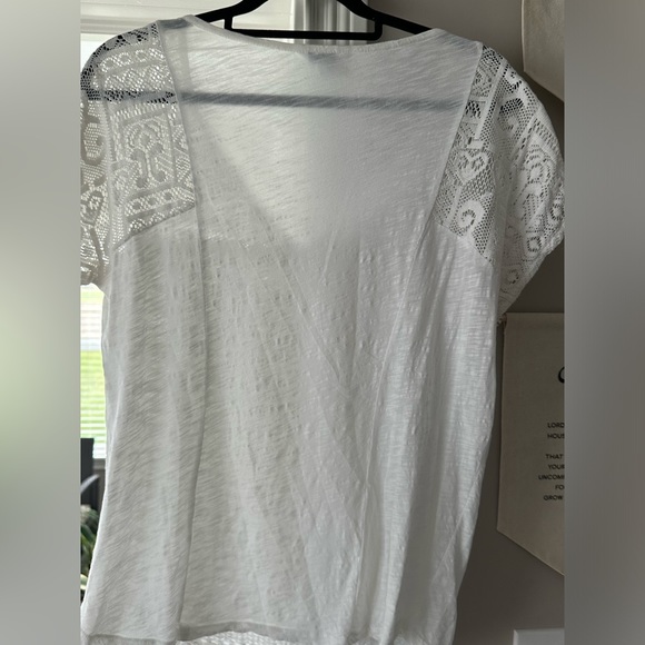 Lucky Brand White Tee with Lace front - Picture 3 of 4